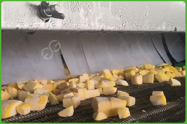 Línea de producción de cubos de plátano congelado